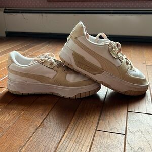 Puma tan and white shoes - size 7